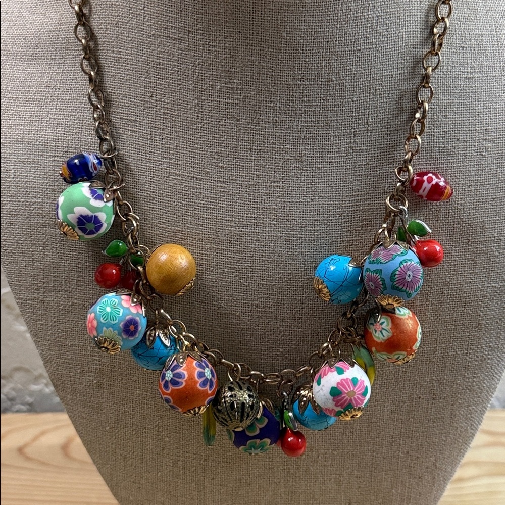 Pier 1 Multicolor Beaded Necklace vintage - Picture 2 of 5